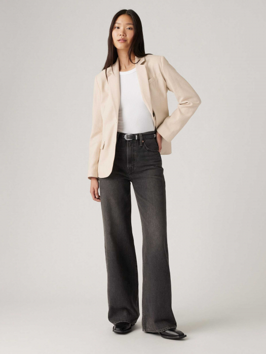 Levi's Blugi Gri Inchis Ribcage Wide Leg Ribcage Femei [4]