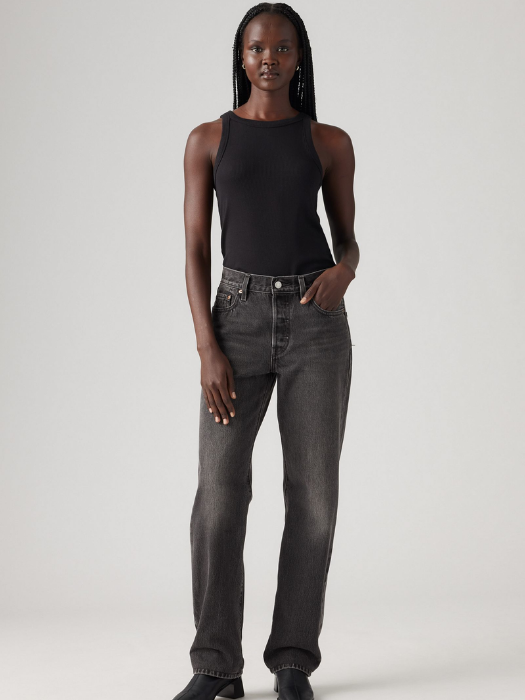 Levi's Женские Джинсы Тёмные Серые 501 Straight [1]