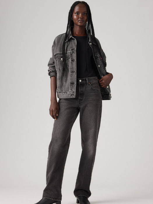 Levi's Женские Джинсы Тёмные Серые 501 Straight [4]