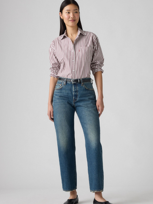 Levi's Blugi Navy 501 Straight Femei [3]