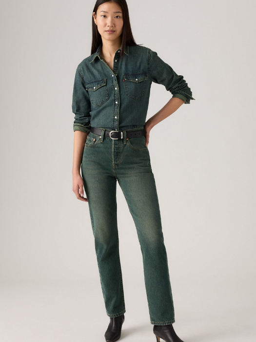 Levi's Blugi Navy 501 Straight Femei [3]