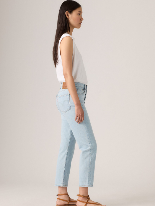 Levi's Blugi Albastri Deschisi 501 CROP Straight Femei [11]