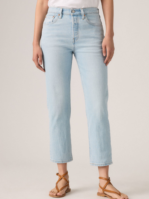 Levi's Blugi Albastri Deschisi 501 CROP Straight Femei [2]