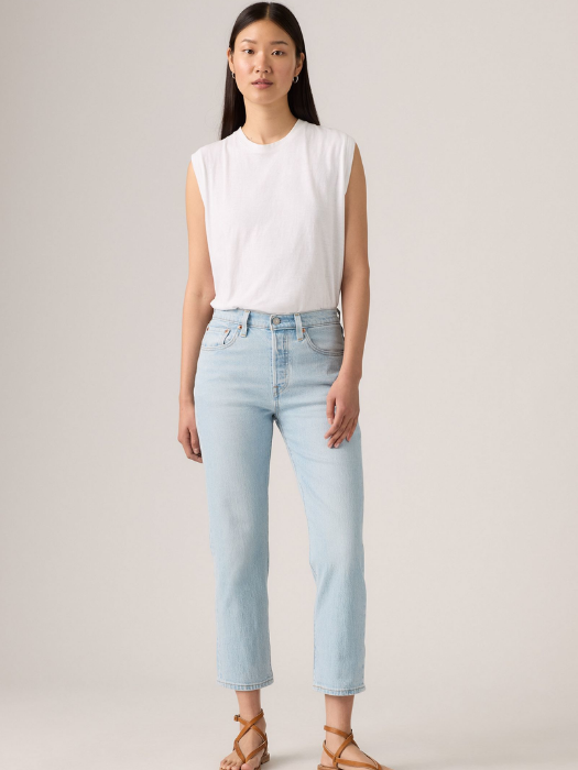 Levi's Blugi Albastri Deschisi 501 CROP Straight Femei [10]