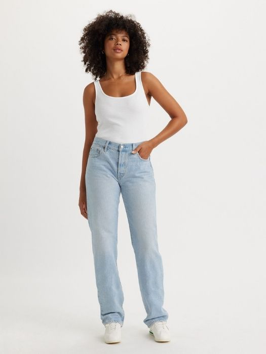 Levi's Blugi Albastri Deschisi 501 90 Straight Femei [2]