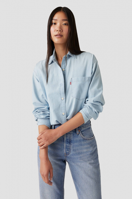 Levi's Женская Рубашка Светло-Синяя Relaxed [3]