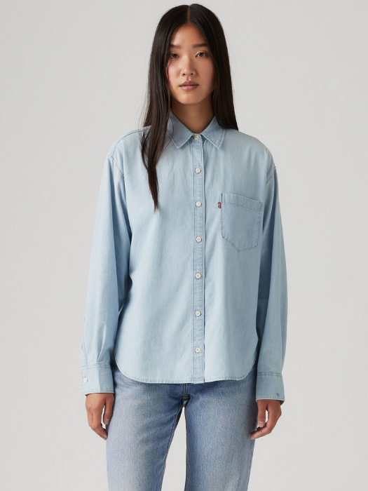 Levi's Женская Рубашка Светло-Синяя Relaxed [1]
