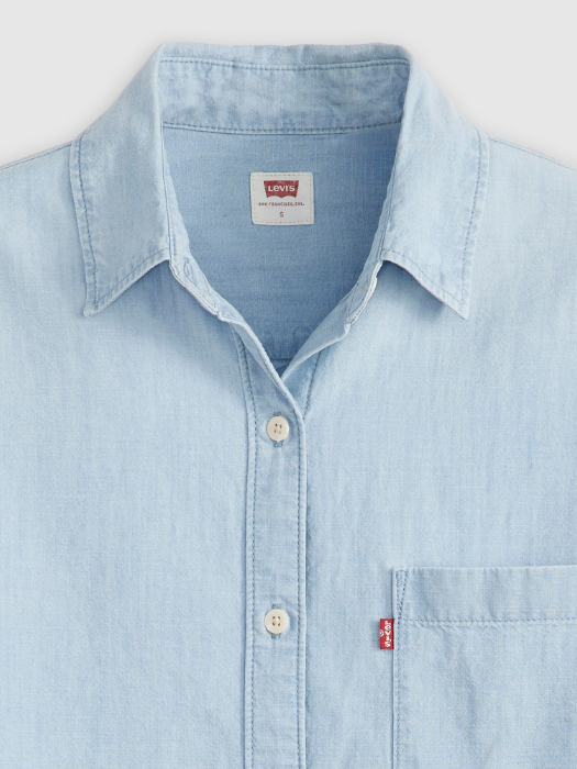 Levi's Женская Рубашка Светло-Синяя Relaxed [6]