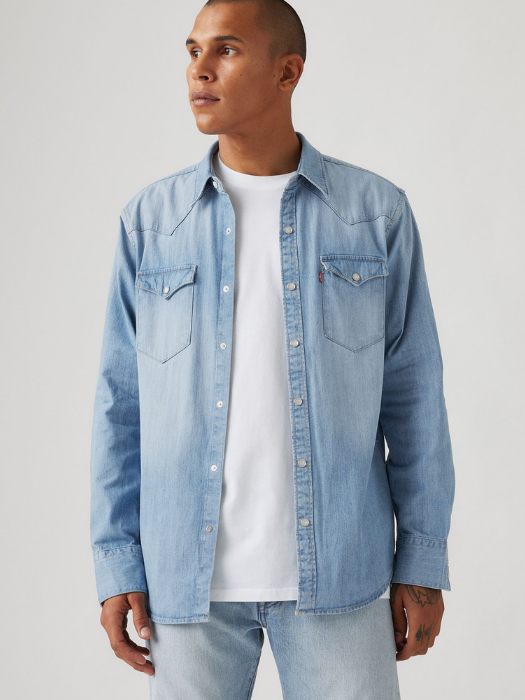 Levi's Мужская Рубашка Синяя Regular [6]