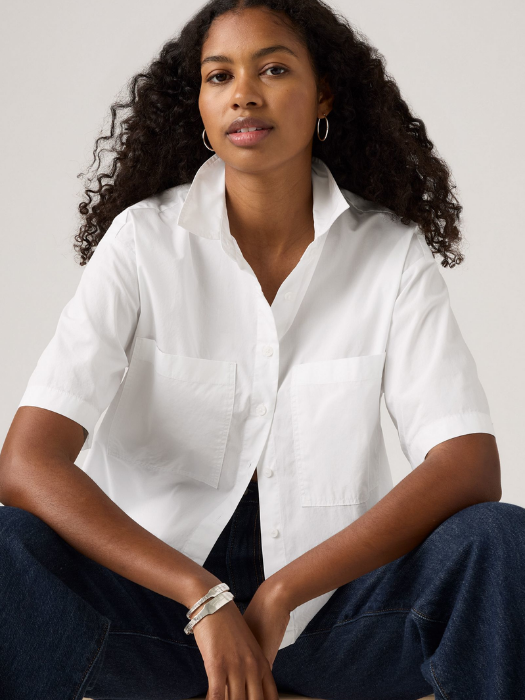 Levi's Camasa Cu Maneca Scurta Alba Relaxed Femei [3]