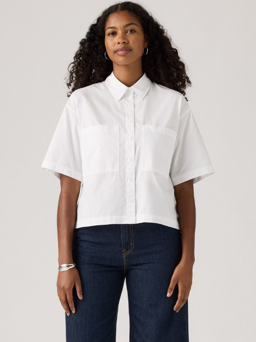 Levi's Camasa Cu Maneca Scurta Alba Relaxed Femei [1]