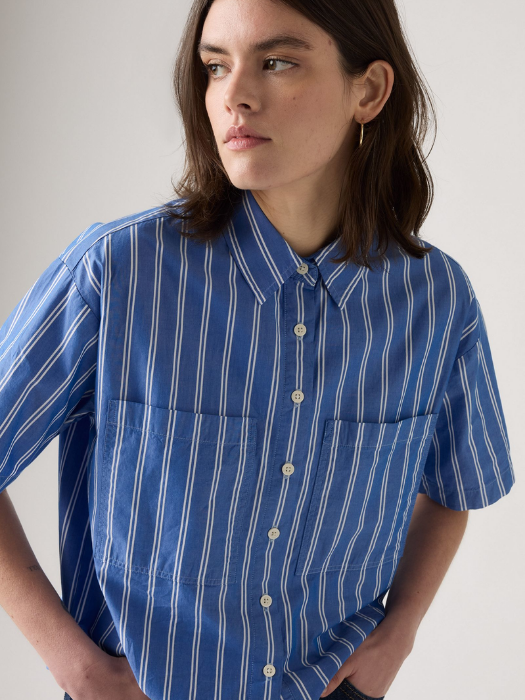 Levi's Camasa Cu Maneca Scurta Albastra Relaxed Femei [3]