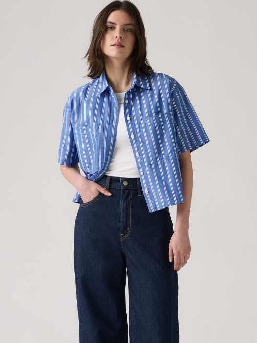 Levi's Camasa Cu Maneca Scurta Albastra Relaxed Femei [1]