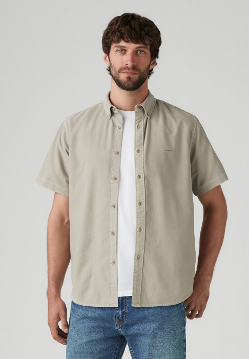 Levi's Мужская Рубашка С Коротким Рукавом Беживая Relaxed [1]