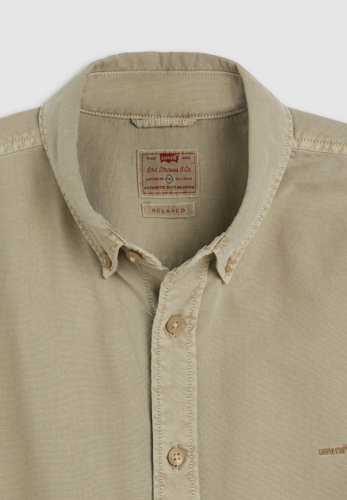 Levi's Мужская Рубашка С Коротким Рукавом Беживая Relaxed [5]