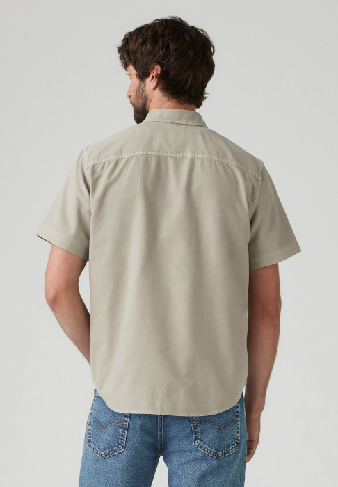 Levi's Мужская Рубашка С Коротким Рукавом Беживая Relaxed [2]