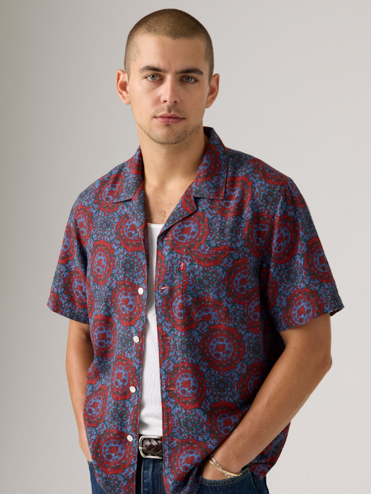 Levi's Рубашка С Коротким Рукавом Blue-Bordo Regular [2]