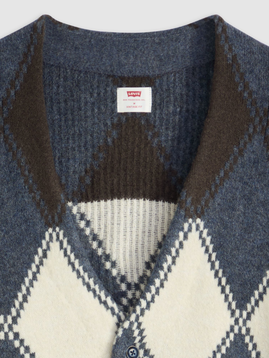Levi's Мужской Кардиган Синий/Белый Relaxed [5]