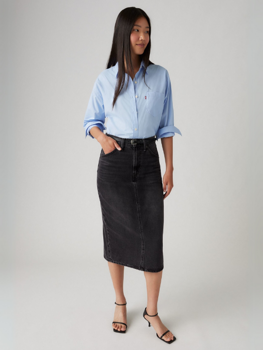 Levi's Женская Юбка Тёмная Серая Hight Rise [4]