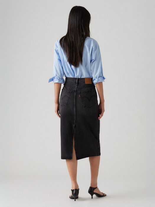 Levi's Женская Юбка Тёмная Серая Hight Rise [2]