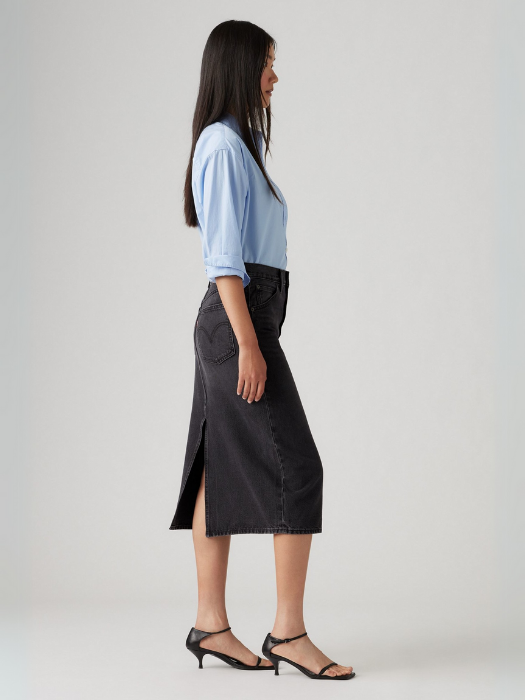 Levi's Женская Юбка Тёмная Серая Hight Rise [3]