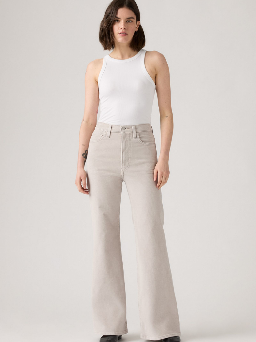 Levi's Pantaloni Bej Ribcage Femei [1]