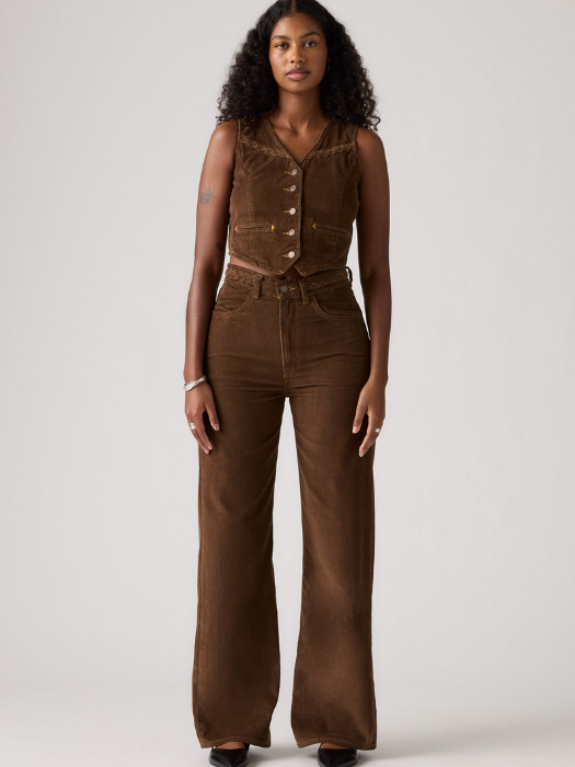 Levi's Pantaloni Maro Ribcage Femei [1]