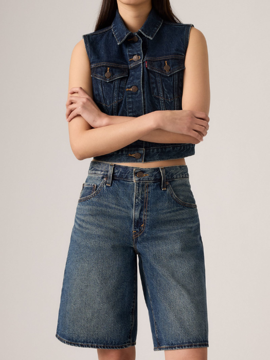 Levi's Pantaloni Scurti Albastri Baggy Femei [5]