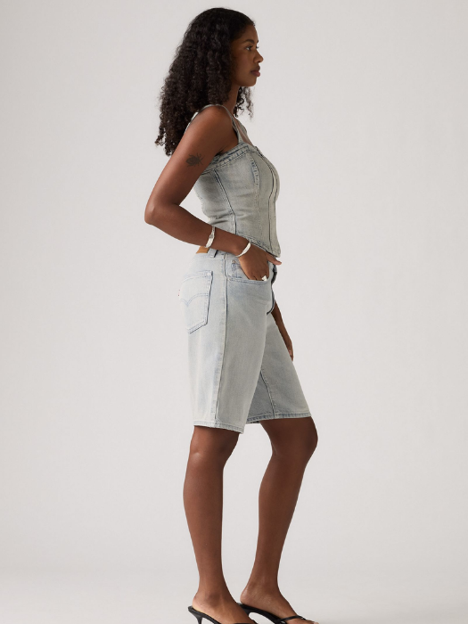 Levi's Pantaloni Scurti Albastri Deschisi Baggy Femei [5]