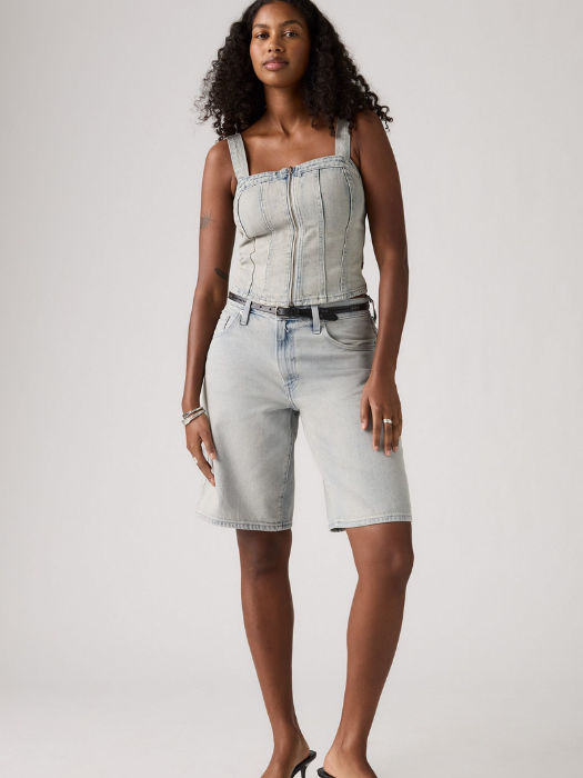 Levi's Pantaloni Scurti Albastri Deschisi Baggy Femei [4]