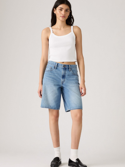 Levi's Pantaloni Scurti Albastri Deschisi Baggy Femei [1]