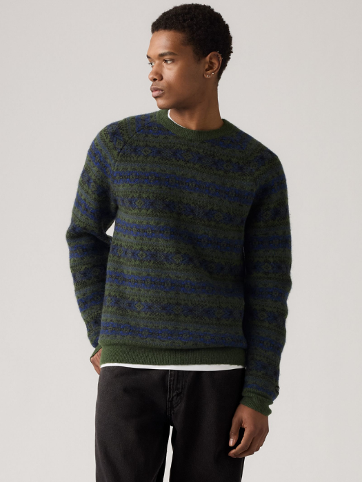 Levi's Мужской Свитер Verde/Albastru Relaxed [1]