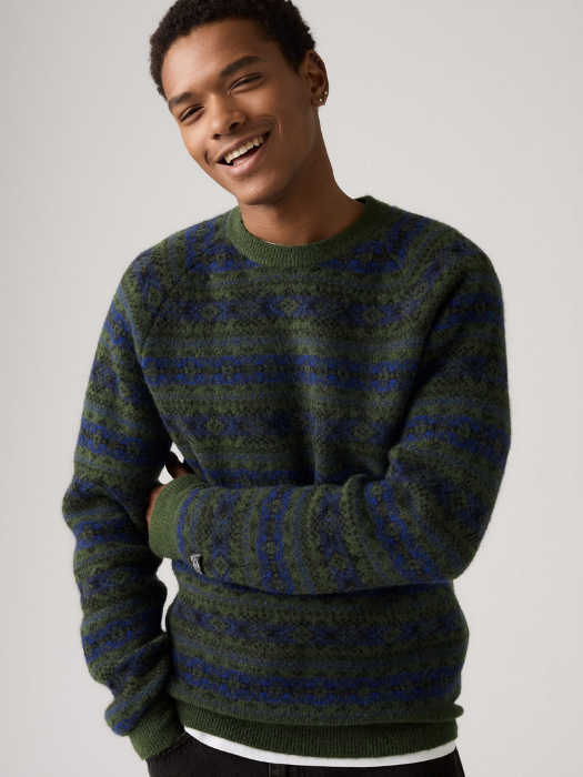 Levi's Мужской Свитер Verde/Albastru Relaxed [2]