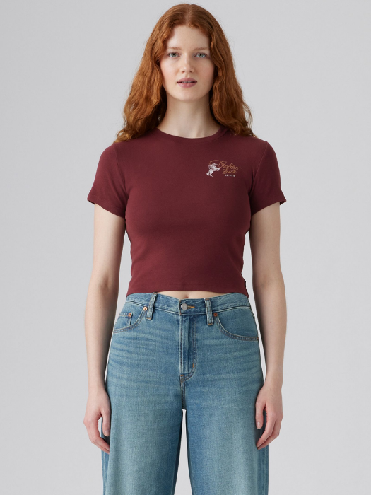 Levi's Tricou Rosu Visiniu Slim Femei [1]