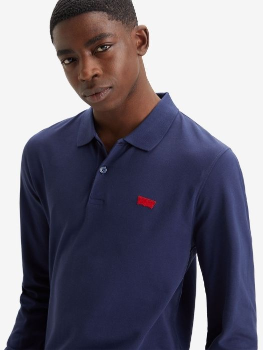 Levi's Мужское Поло С Длинным Рукавом темно-синее Regular [3]