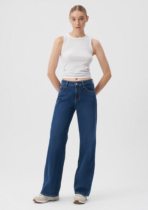 Mavi Женские Джинсы Темно-Синие Malibu Wide Leg [1]