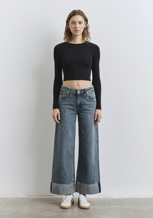 Mavi Blugi Dark Used Emilia Wide Leg Femei [4]