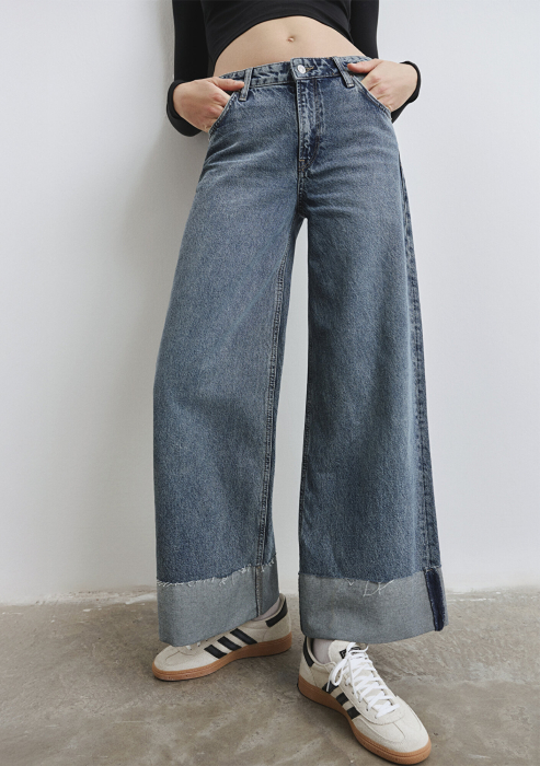 Mavi Blugi Dark Used Emilia Wide Leg Femei [8]