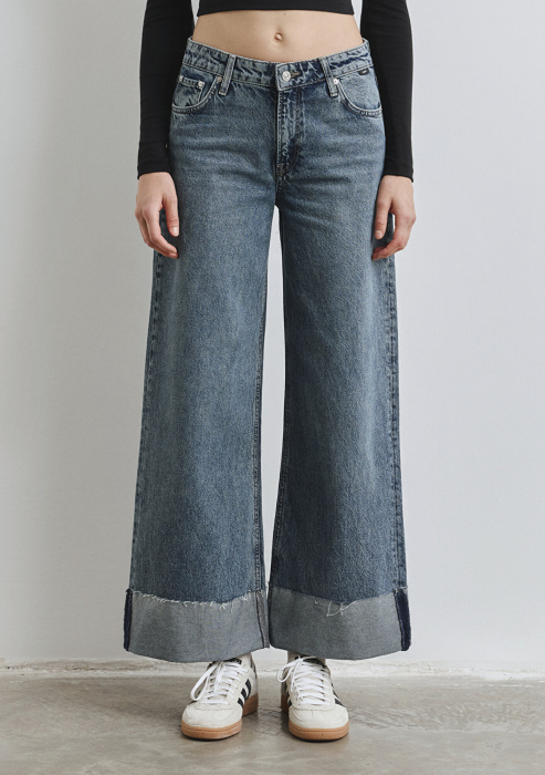 Mavi Blugi Dark Used Emilia Wide Leg Femei [5]
