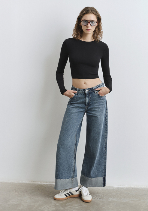 Mavi Blugi Dark Used Emilia Wide Leg Femei [2]