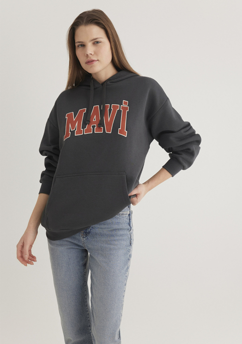 Mavi Hanorac Negru Oversize Femei [1]