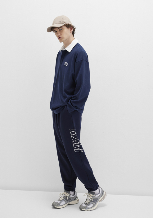 Mavi Pantaloni Navy Loose Barbati [1]