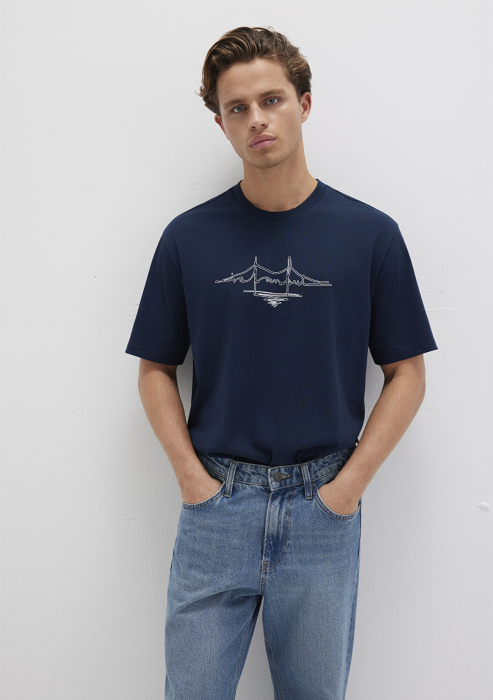 Mavi Tricou Navy Loose Barbati [1]