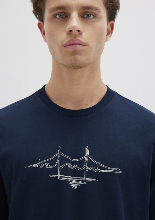 Mavi Tricou Navy Loose Barbati [5]