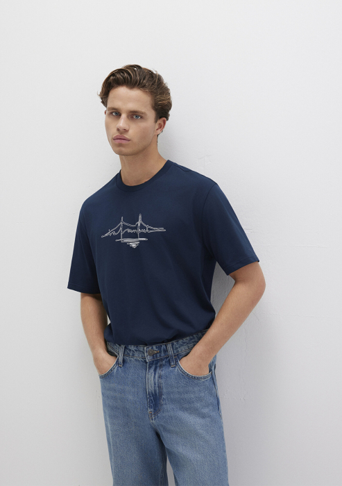 Mavi Tricou Navy Loose Barbati [2]