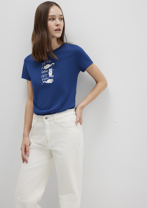 Mavi Tricou Navy Semi Slim Femei [3]