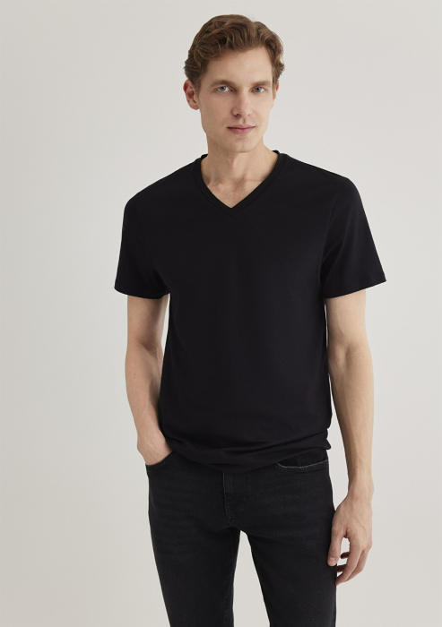 Mavi Tricou Negru Fitted Barbati [3]
