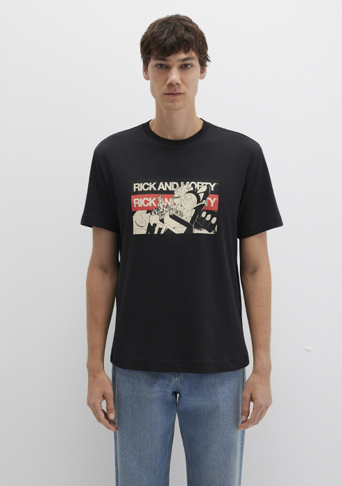 Mavi Tricou Negru Loose Barbati [4]