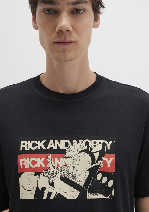 Mavi Tricou Negru Loose Barbati [6]