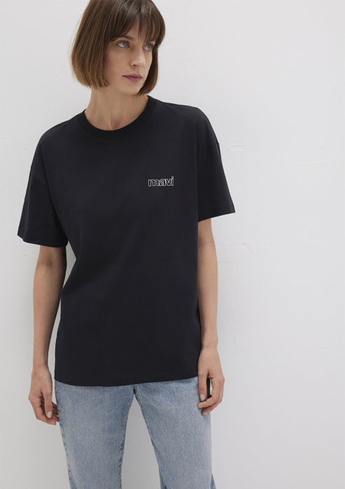 Mavi Tricou Negru Loose Femei [3]
